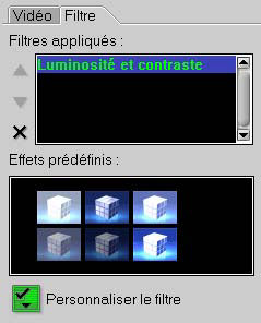 Personaliser le filtre